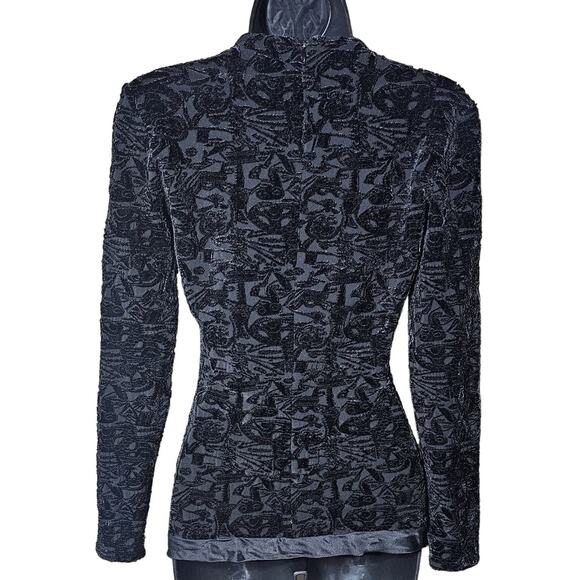 1980s Georgio Armani Black Label Velvet Burnout Top Size 4 or Small - Picture 2 of 10